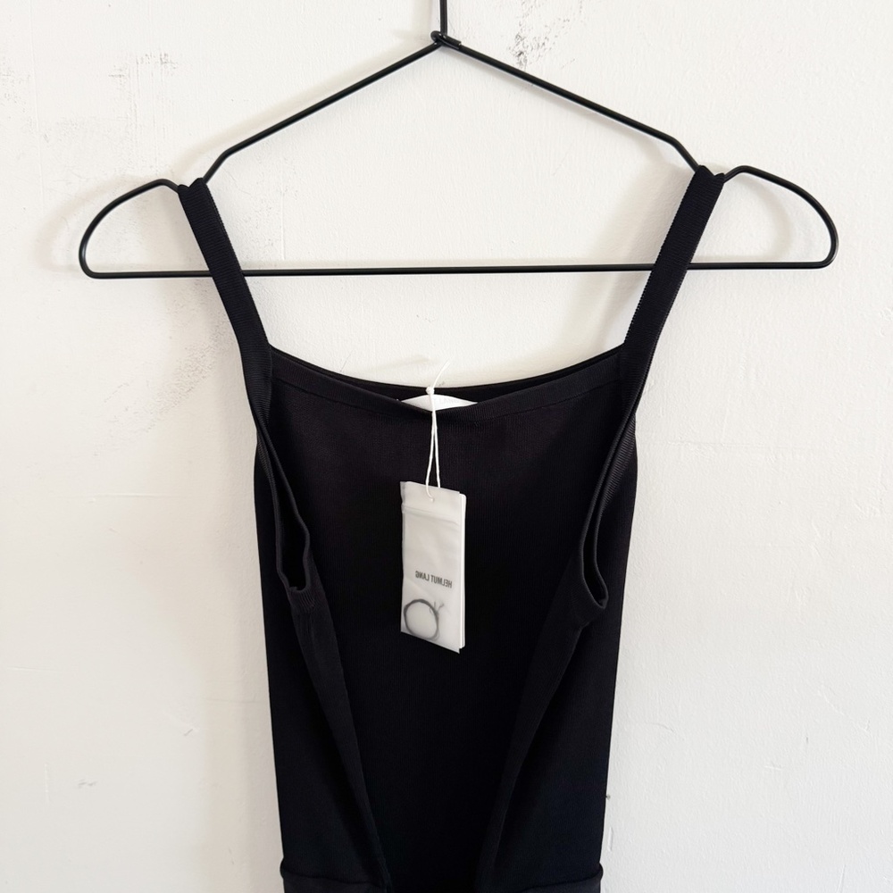 NWT Helmut Lang Black Knit Tie Waist Dress S - Picture 3 of 8